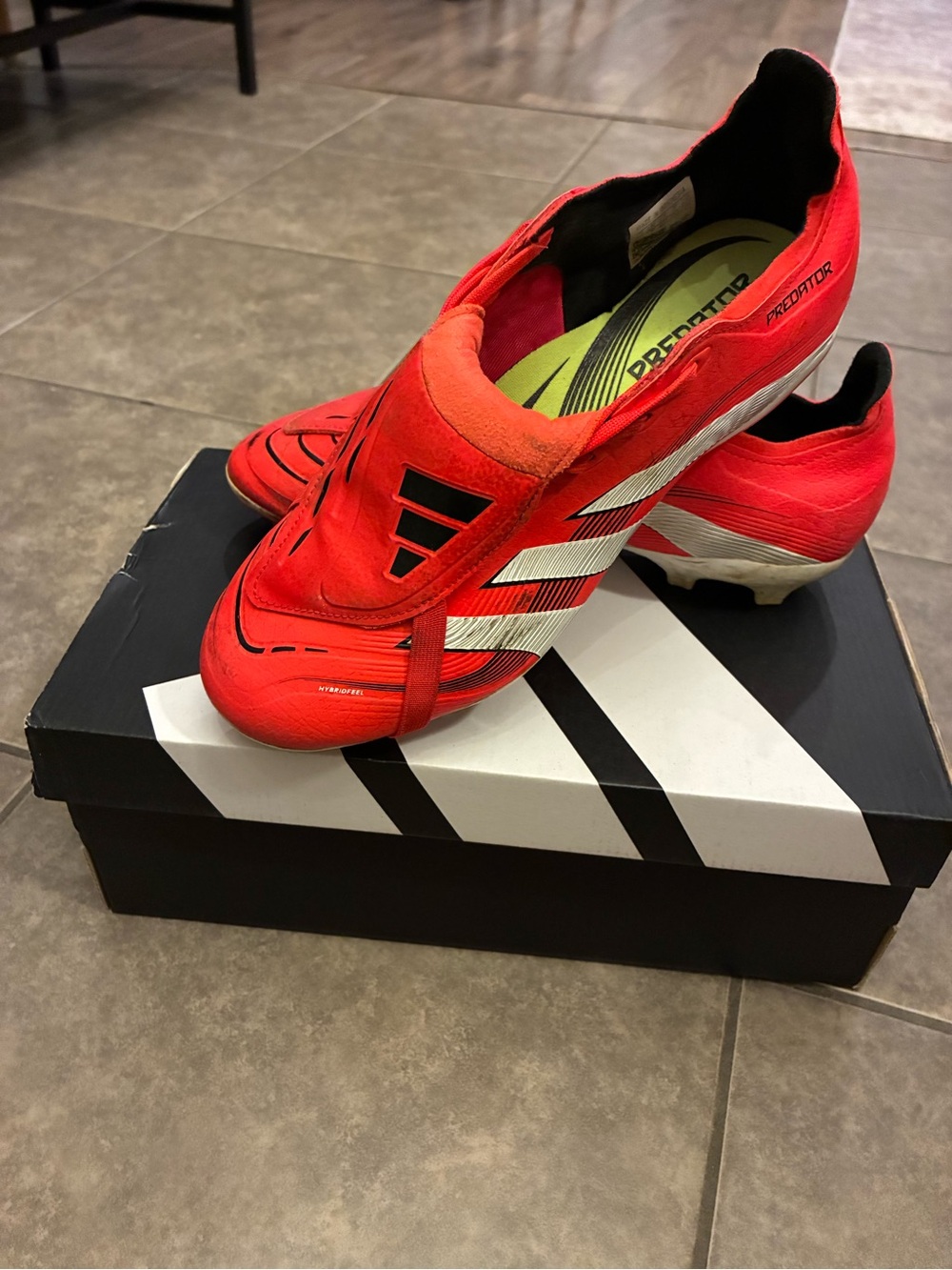 adidas Predator Men's Red and White Athletic Soccer Cleats
